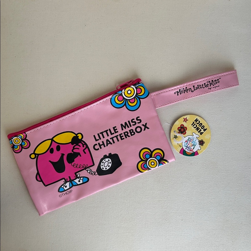 Y2K Little Miss Chatterbox Zipper Vinyl Pencil Pouch / Wristlet